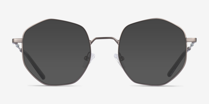Artisan Gunmetal MetalEyeglass Frames from EyeBuyDirect, with Tinted Lenses