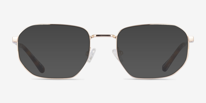 Cozy Gold MetalEyeglass Frames from EyeBuyDirect, with Tinted Lenses