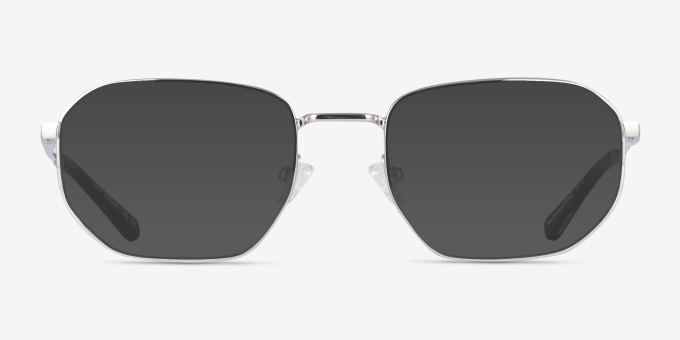 Cozy Argenté MétalMontures de lunettes de vue d'EyeBuyDirect, Avec des Verres Teintés