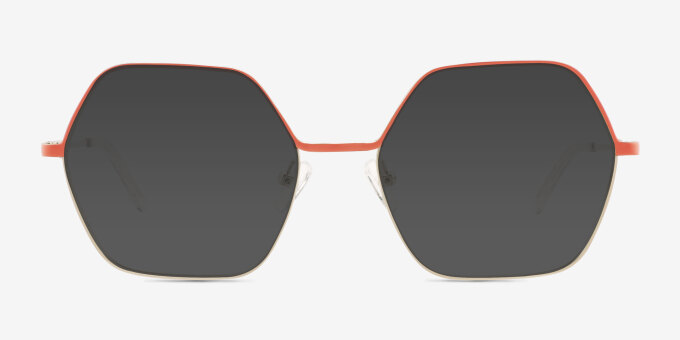 Mayfield Coral Gold MetalEyeglass Frames from EyeBuyDirect, with Tinted Lenses