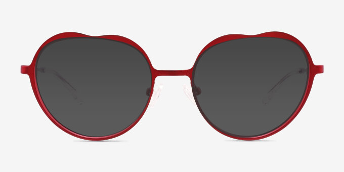 Everlasting Red MetalEyeglass Frames from EyeBuyDirect, with Tinted Lenses