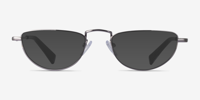 Revotique Silver MetalEyeglass Frames from EyeBuyDirect, with Tinted Lenses