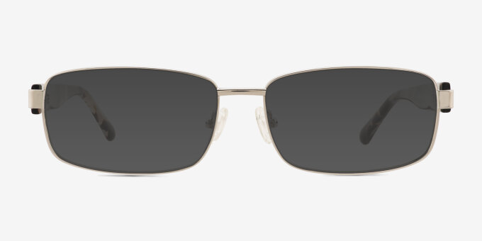 Branford Argenté Acetate, MetalMontures de lunettes de vue d'EyeBuyDirect, Avec des Verres Teintés
