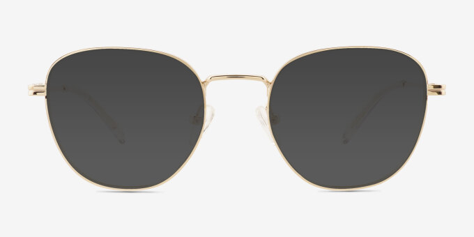 Whirl Shiny Gold MetalEyeglass Frames from EyeBuyDirect, with Tinted Lenses