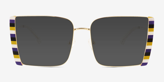 Stay True Gold MetalEyeglass Frames from EyeBuyDirect, with Tinted Lenses