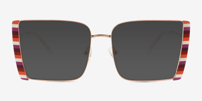 Stay True Rose Gold Multicolor MetalEyeglass Frames from EyeBuyDirect, with Tinted Lenses
