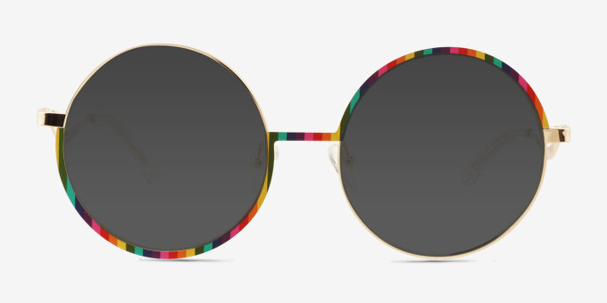 Love More Gold MetalEyeglass Frames from EyeBuyDirect, with Tinted Lenses