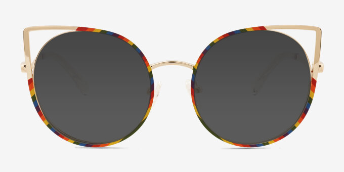 Free Spirit Rainbow Gold MetalEyeglass Frames from EyeBuyDirect, with Tinted Lenses