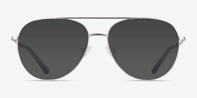 Devon Silver MetalEyeglass Frames from EyeBuyDirect, with Tinted Lenses