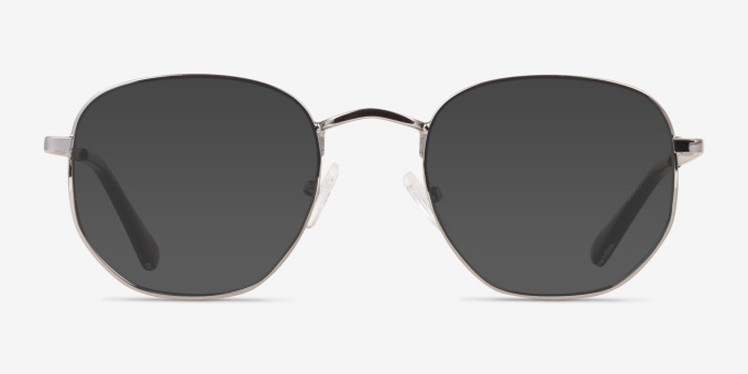 Brooks Gunmetal MetalEyeglass Frames from EyeBuyDirect, with Tinted Lenses