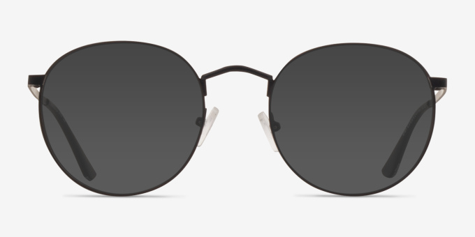 Carson Black MetalEyeglass Frames from EyeBuyDirect, with Tinted Lenses