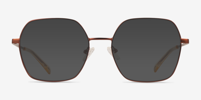 Kacy Brown MetalEyeglass Frames from EyeBuyDirect, with Tinted Lenses