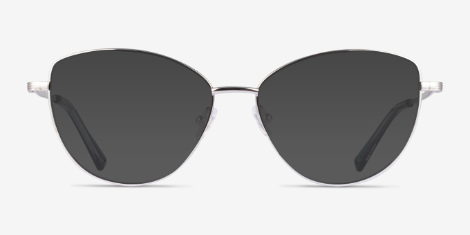 Morgan Silver MetalEyeglass Frames from EyeBuyDirect, with Tinted Lenses