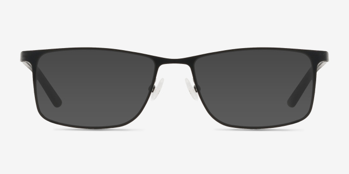 Clinton Black MetalEyeglass Frames from EyeBuyDirect, with Tinted Lenses