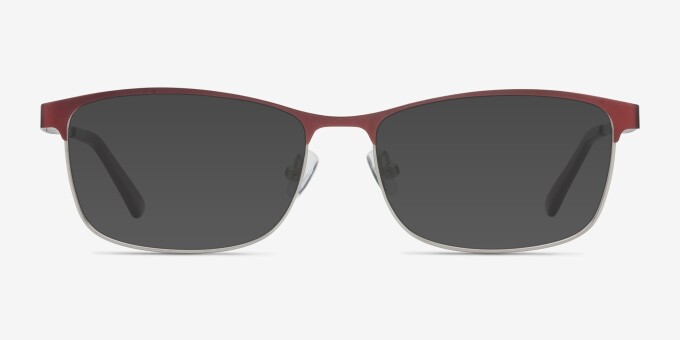 Ashlyn Red MetalEyeglass Frames from EyeBuyDirect, with Tinted Lenses