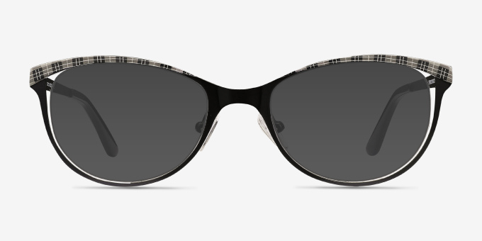 Deco Black Gray MetalEyeglass Frames from EyeBuyDirect, with Tinted Lenses