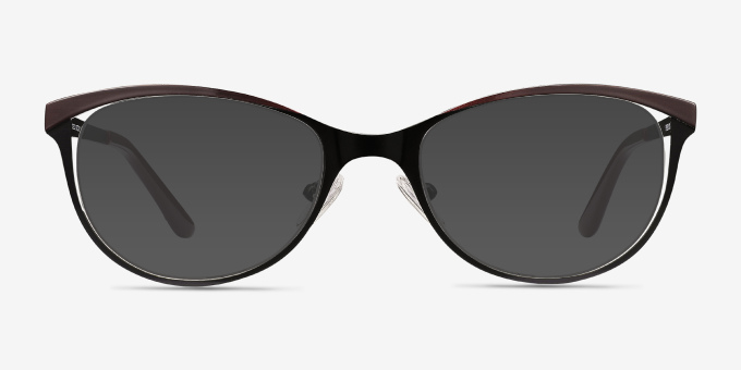 Deco Black Red MetalEyeglass Frames from EyeBuyDirect, with Tinted Lenses