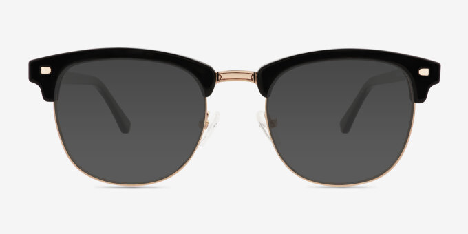 Tate Black Gold PlasticEyeglass Frames from EyeBuyDirect, with Tinted Lenses