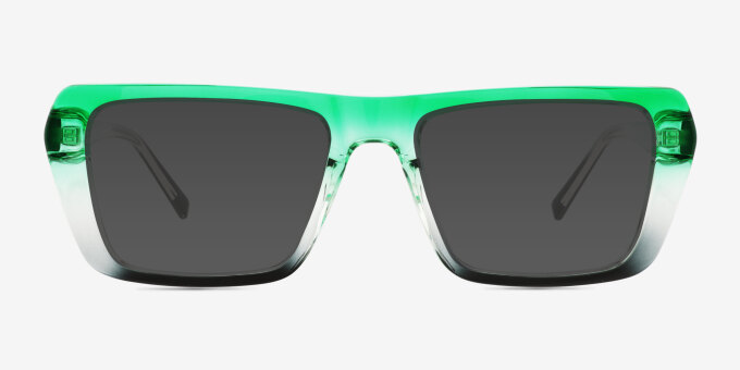 Big Love Green Black PlasticEyeglass Frames from EyeBuyDirect, with Tinted Lenses