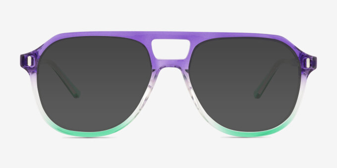 Make Change Purple Green PlasticEyeglass Frames from EyeBuyDirect, with Tinted Lenses