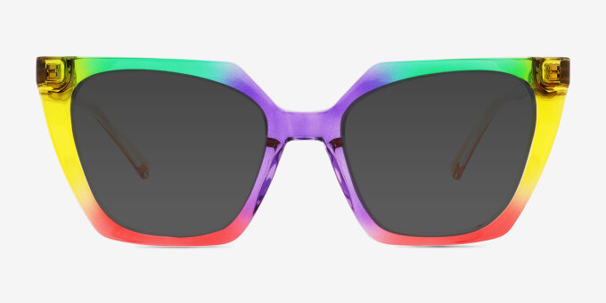 Stand Proud Rainbow Purple PlasticEyeglass Frames from EyeBuyDirect, with Tinted Lenses
