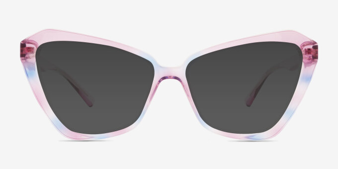 Rise Up Purple Blue PlasticEyeglass Frames from EyeBuyDirect, with Tinted Lenses