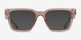 Barclay Brun Plastique Montures de lunettes de vue d'EyeBuyDirect, with Tinted Lenses