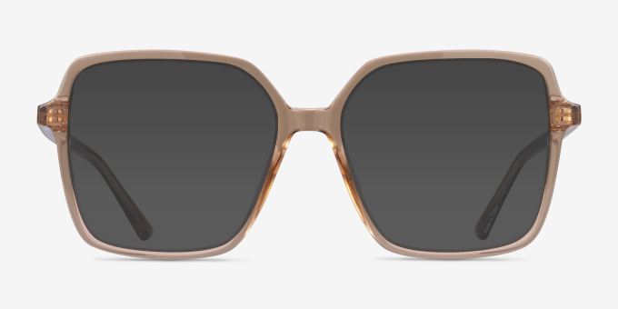 Vardy Brown PlasticEyeglass Frames from EyeBuyDirect, with Tinted Lenses