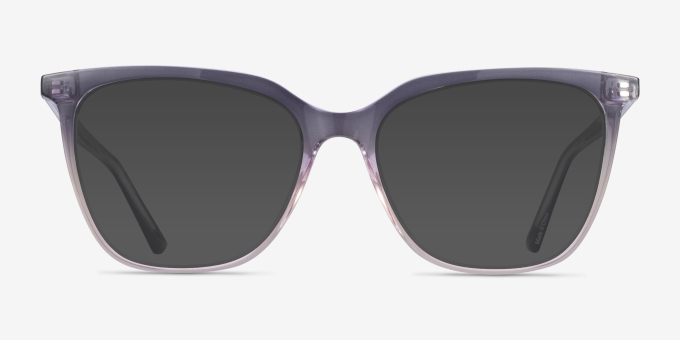 Farina Purple Clear PlasticEyeglass Frames from EyeBuyDirect, with Tinted Lenses