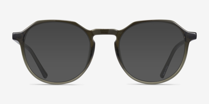 Schaye Green PlasticEyeglass Frames from EyeBuyDirect, with Tinted Lenses