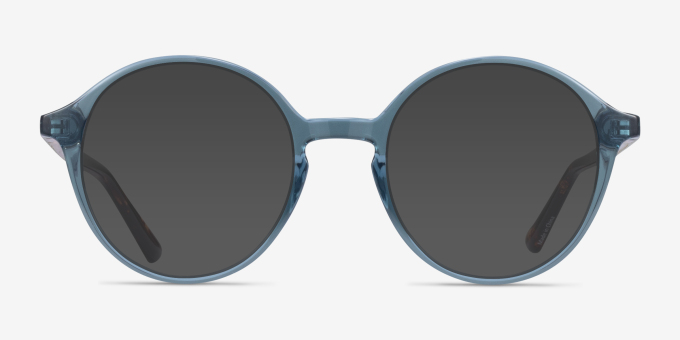 Malkin Blue PlasticEyeglass Frames from EyeBuyDirect, with Tinted Lenses