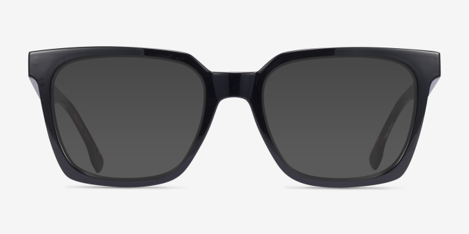 Fletcher Black PlasticEyeglass Frames from EyeBuyDirect, with Tinted Lenses