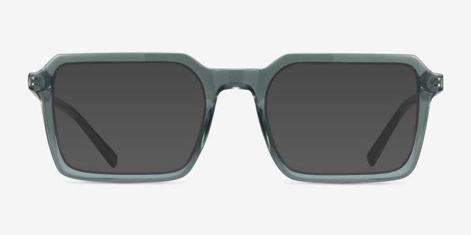 Mikan Green PlasticEyeglass Frames from EyeBuyDirect, with Tinted Lenses