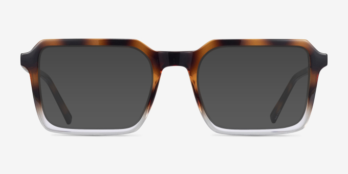 Mikan Square Tortoise Clear Full Rim Eyeglasses | Eyebuydirect