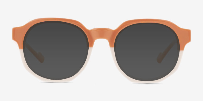 Vesper Pink White AcetateEyeglass Frames from EyeBuyDirect, with Tinted Lenses