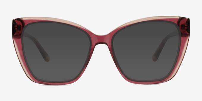 Elix Red AcetateEyeglass Frames from EyeBuyDirect, with Tinted Lenses