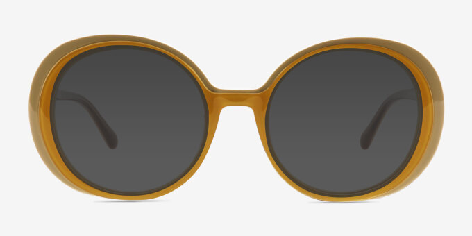 Riven Jaune AcétateMontures de lunettes de vue d'EyeBuyDirect, Avec des Verres Teintés
