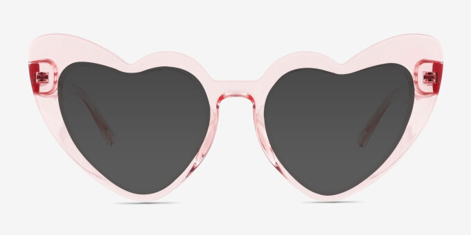 Heartfelt Pink PlasticEyeglass Frames from EyeBuyDirect, with Tinted Lenses