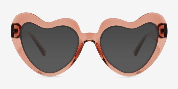 Sweetie Coral PlasticEyeglass Frames from EyeBuyDirect, with Tinted Lenses