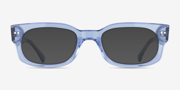 Gamechanger Blue AcetateEyeglass Frames from EyeBuyDirect, with Tinted Lenses