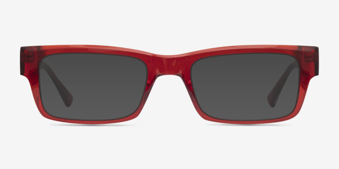 Visionary Red PlasticEyeglass Frames from EyeBuyDirect, with Tinted Lenses