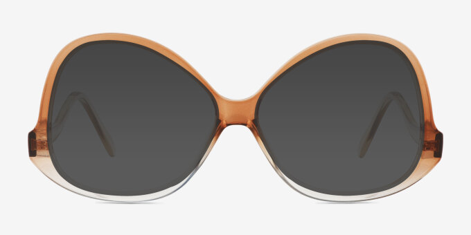 Deschamps Gradient Brown Alternative MaterialsEyeglass Frames from EyeBuyDirect, with Tinted Lenses
