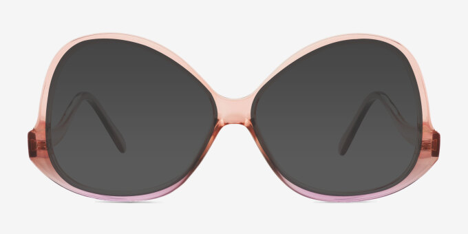 Deschamps Pink Purple Alternative MaterialsEyeglass Frames from EyeBuyDirect, with Tinted Lenses