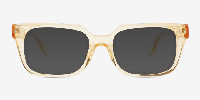 Kit Clear Champaign AcetateEyeglass Frames from EyeBuyDirect, with Tinted Lenses