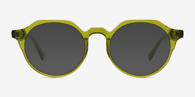 Monarda Clear Green Alternative MaterialsEyeglass Frames from EyeBuyDirect, with Tinted Lenses