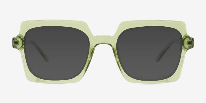 Walnut Clear Green Alternative MaterialsEyeglass Frames from EyeBuyDirect, with Tinted Lenses