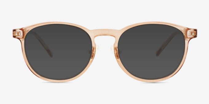 Whoosh Clear Brown PlasticEyeglass Frames from EyeBuyDirect, with Tinted Lenses