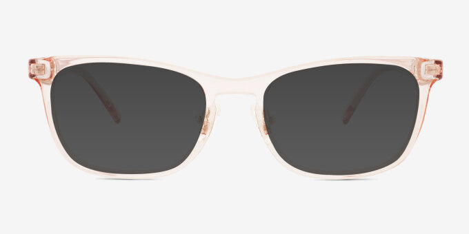 Giggle Clear Pink PlasticEyeglass Frames from EyeBuyDirect, with Tinted Lenses