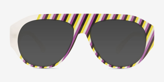 Just Be Multicolor White PlasticEyeglass Frames from EyeBuyDirect, with Tinted Lenses