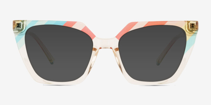 Stand Proud Multicolor Clear PlasticEyeglass Frames from EyeBuyDirect, with Tinted Lenses